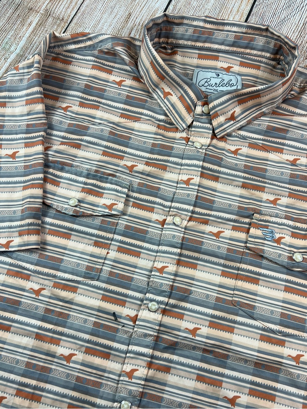 Mens Burlebo Performance Western Shirt Duck Hunter Plaid Shirt Size 2XL